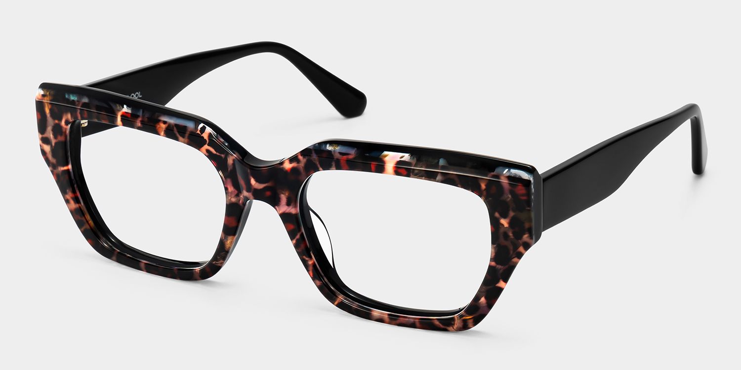 Sequoia Leopard Print Rectangle Glasses | ZEELOOL3