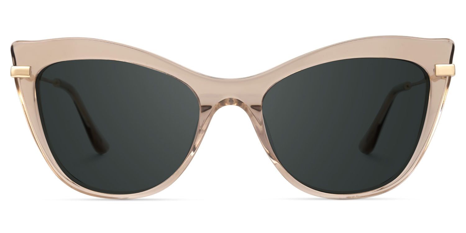 Indira Cat Eye Style Beige Frame Sunglasses | ZEELOOL0