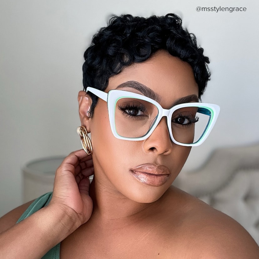 Shanell Butterfly White Glasses
