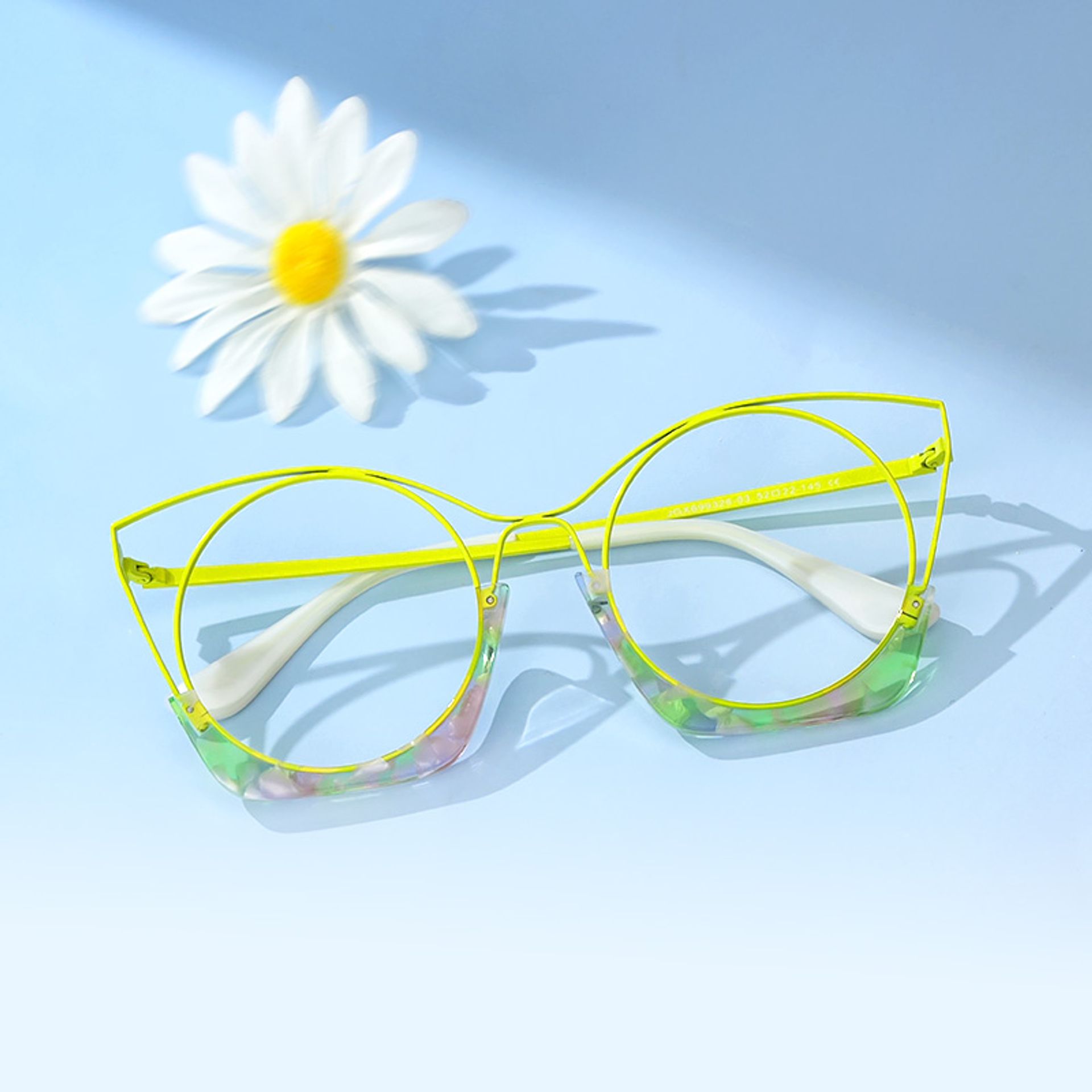 Designer Barbara Lime Green Cat Eye Glasses | Zeelool4