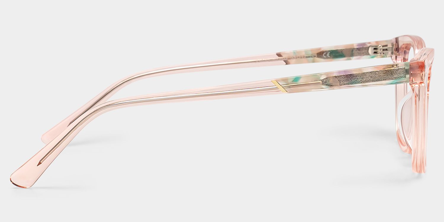 Cassia Pink Jentle Garden Rectangle Acetate Glasses | ZEELOOL5