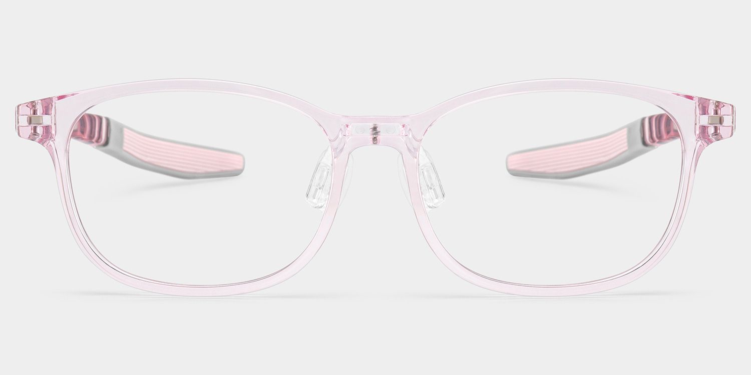 Cody Rectangle Clear Pink Glasses0