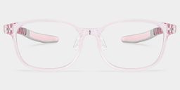 Cody Rectangle Clear Pink Glasses0