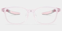 Cody Rectangle Clear Pink Glasses0