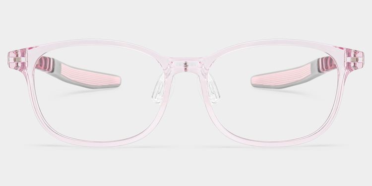 Cody Rectangle Clear Pink Glasses