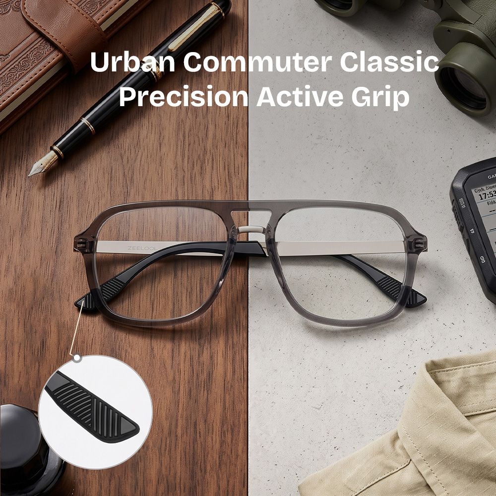 Ryder Black Aviator Mixed Frame Glasses for unisex | ZEELOOL