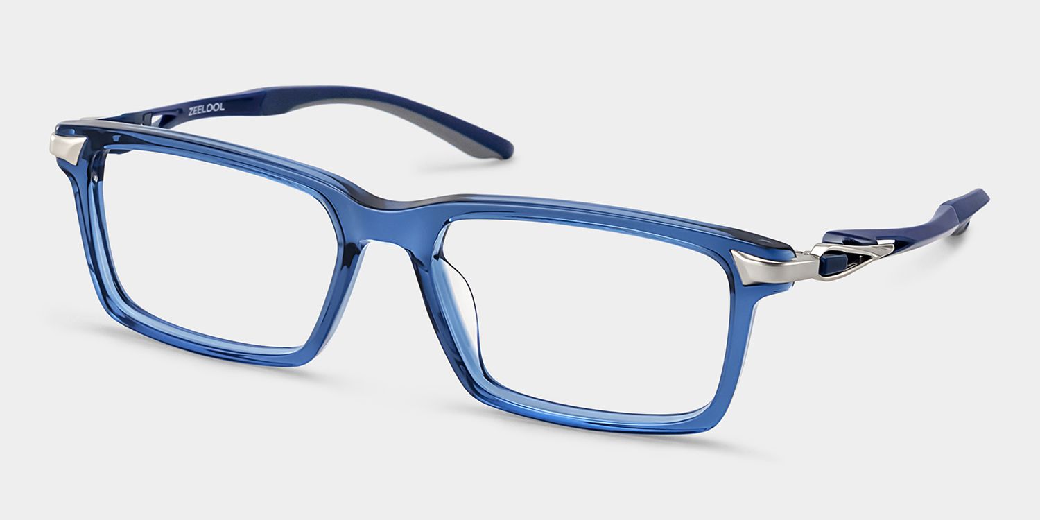 Orion Blue Rectangle Eyeglasses for Men | ZEELOOL2