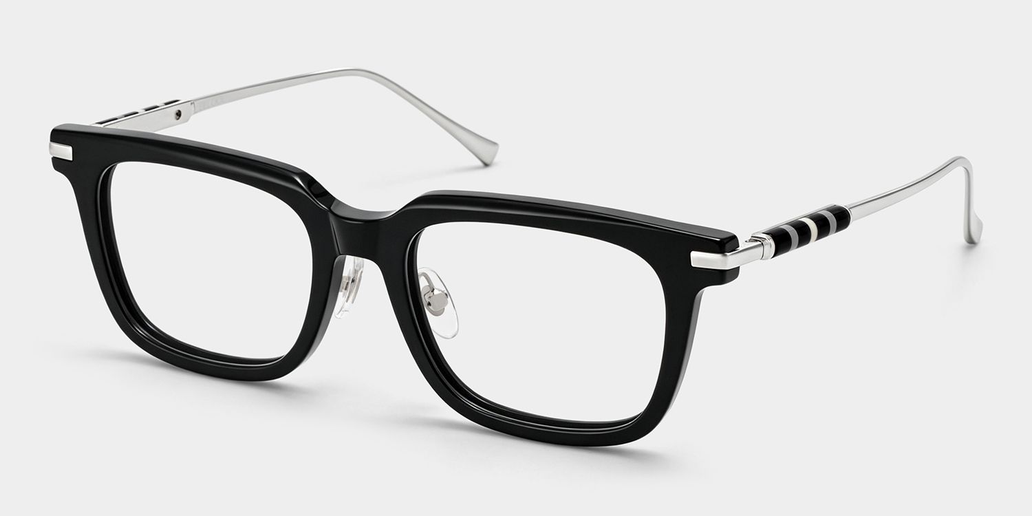 Rayne Black Square Thin Frame Glasses for Men | ZEELOOL3