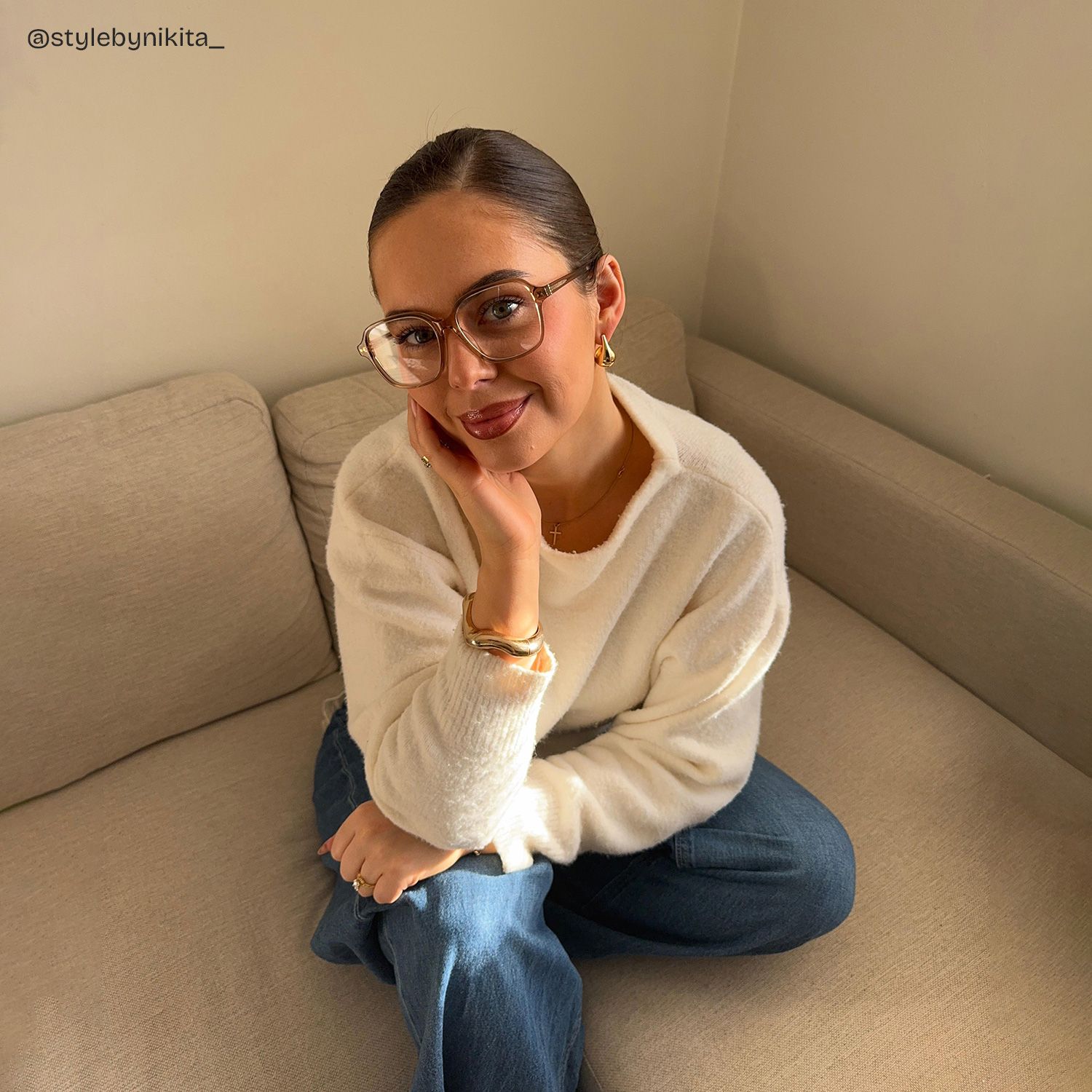 Clementine Light Brown Square Glasses for Women | ZEELOOL7