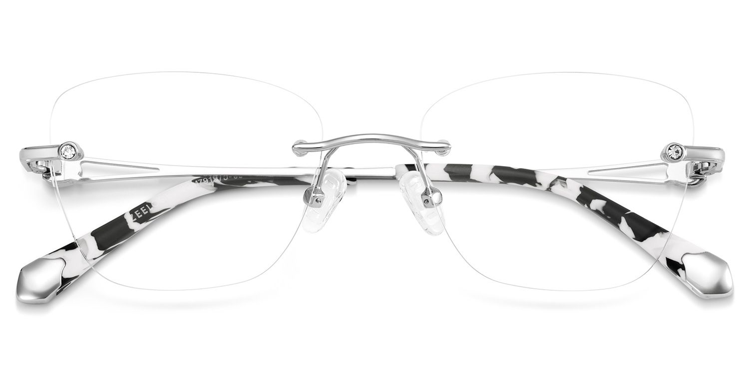 Rectangle Silver Eyeglasses- Seth Metal Frame Glasses4