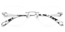 Seth Rectangle Silver Glasses4