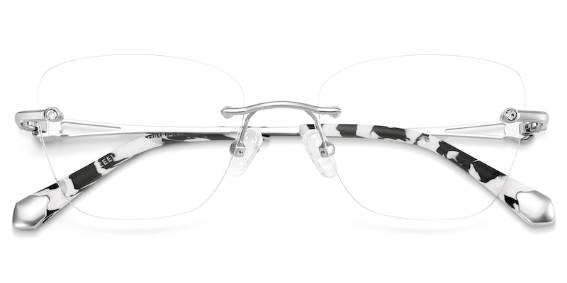 Rectangle Silver Eyeglasses- Seth Metal Frame Glasses4