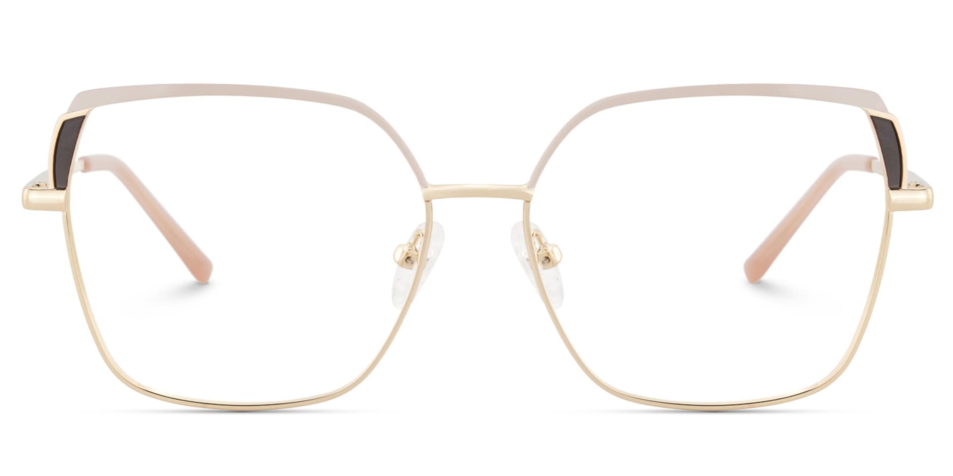Shayla Metal Square Pink Brown Frame Glasses | Zeelool1
