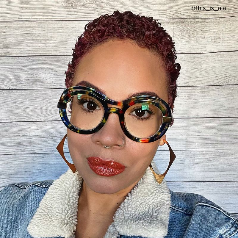 Texidor Round Eyeglasses, Blue Tortoise Frame Glasses5