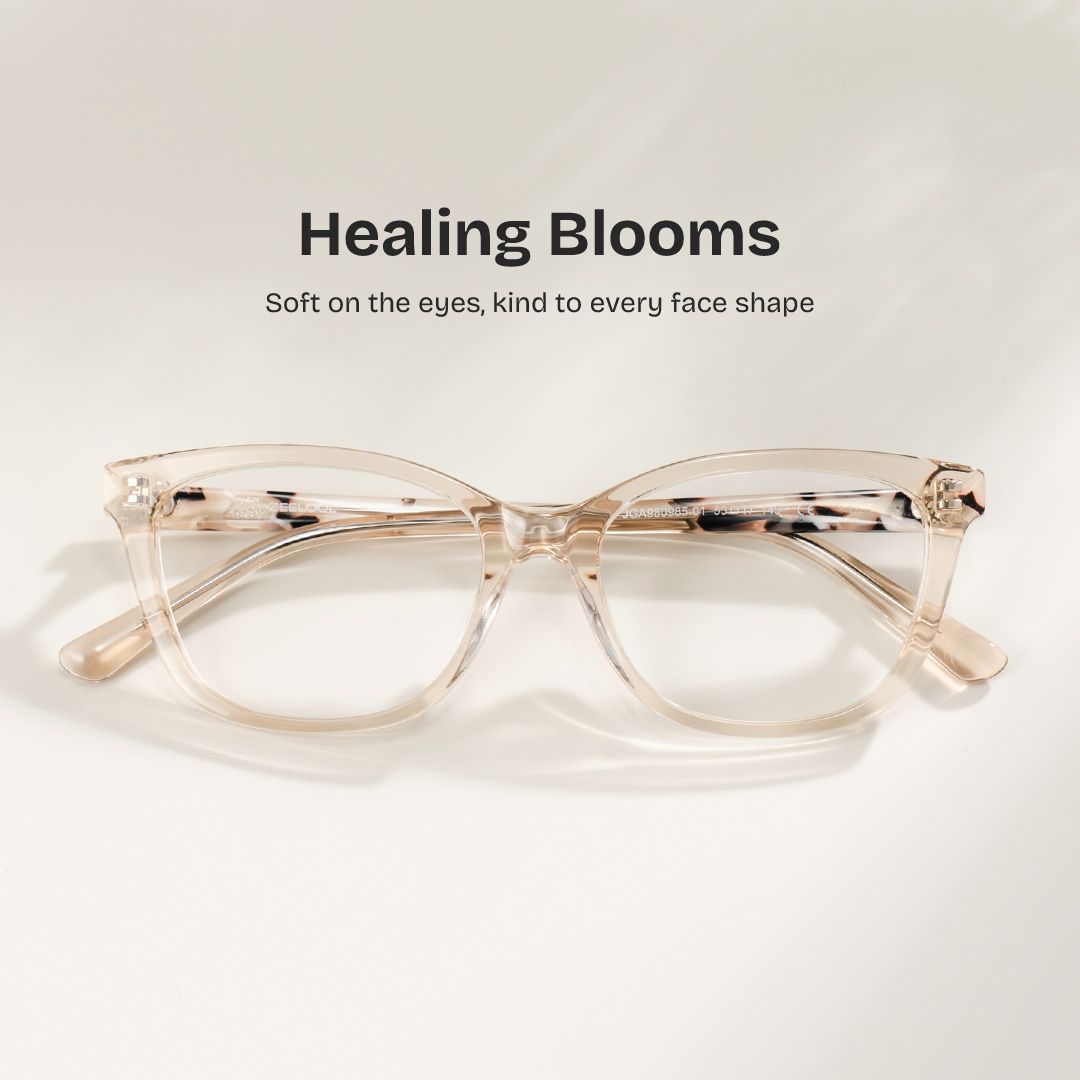 Cassia Art Beige Rectangle Glasses Frames for Women | ZEELOOL0