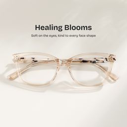 Cassia Beige Rectangle Glasses0