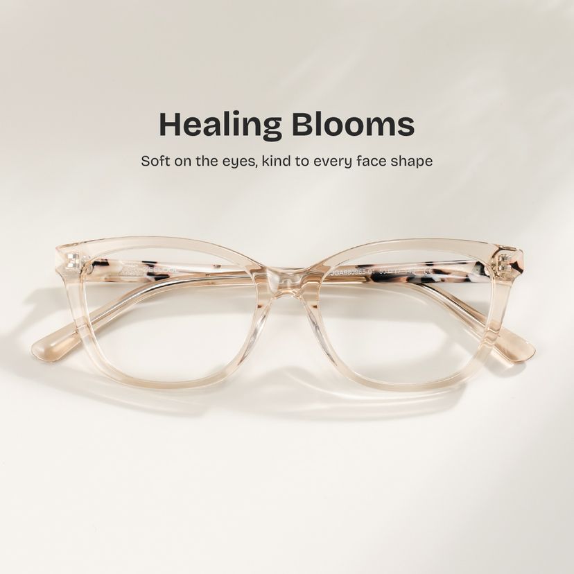Cassia Beige Rectangle Glasses