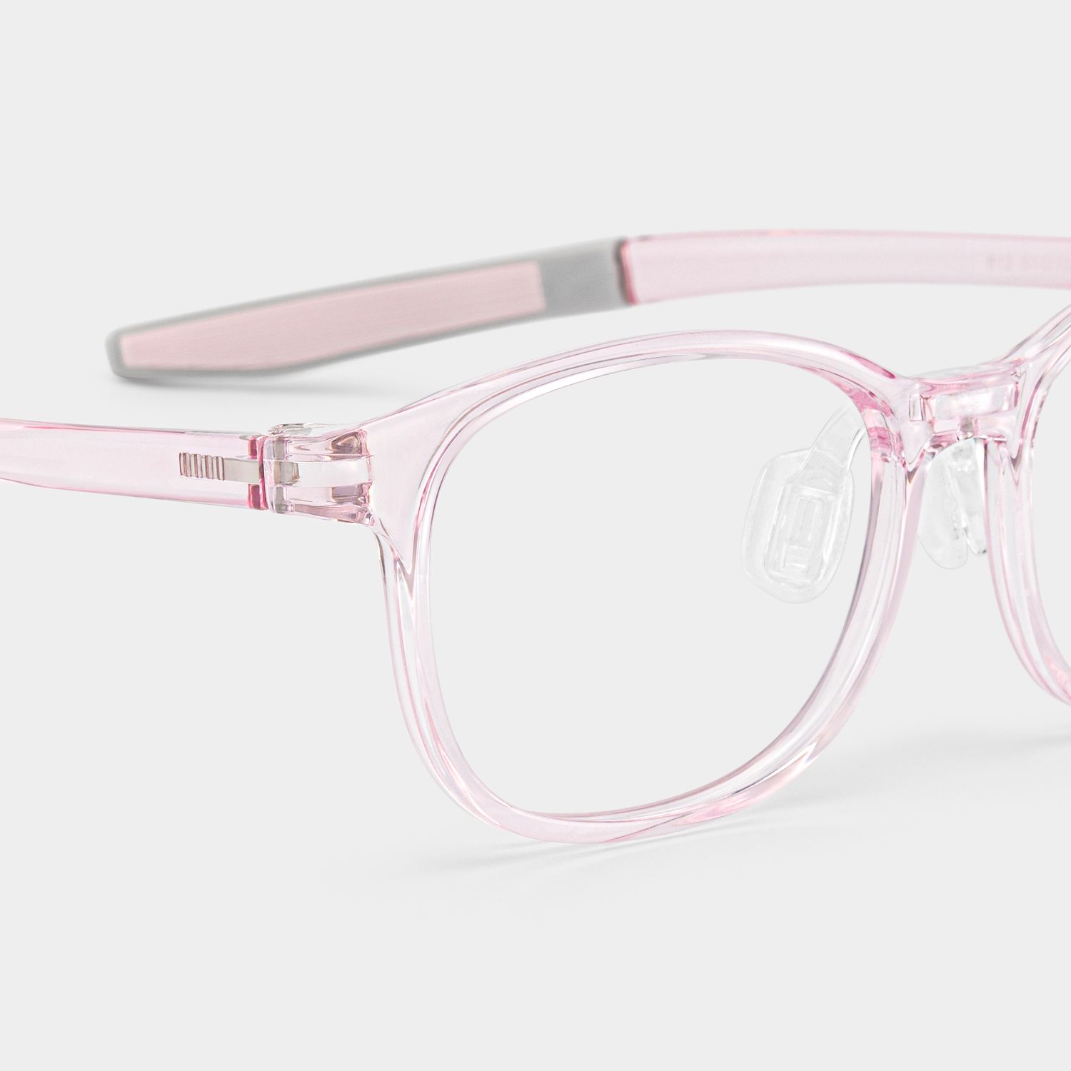 Cody Rectangle Clear Pink Glasses