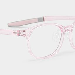 Cody Rectangle Clear Pink Glasses4