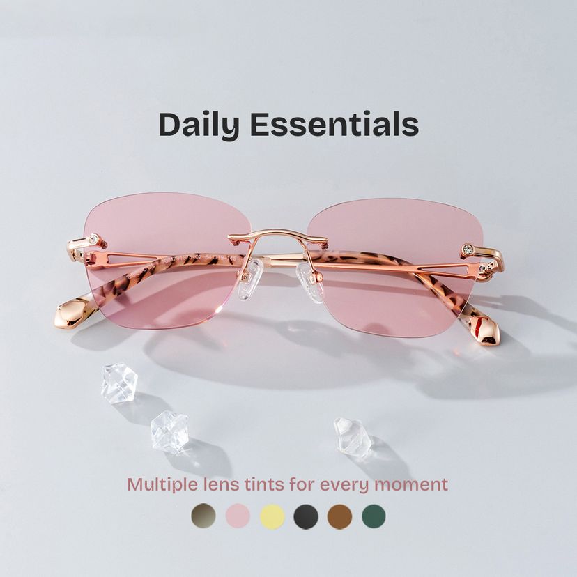 Seth Rose Gold Rectangle Glasses