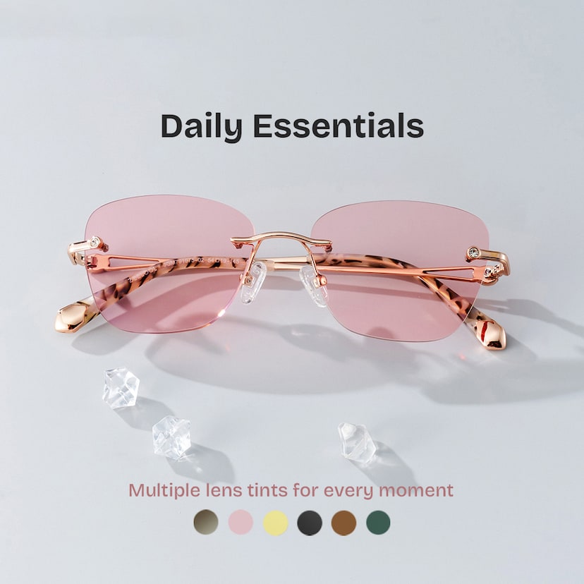 Seth Rectangle Rose Gold Glasses