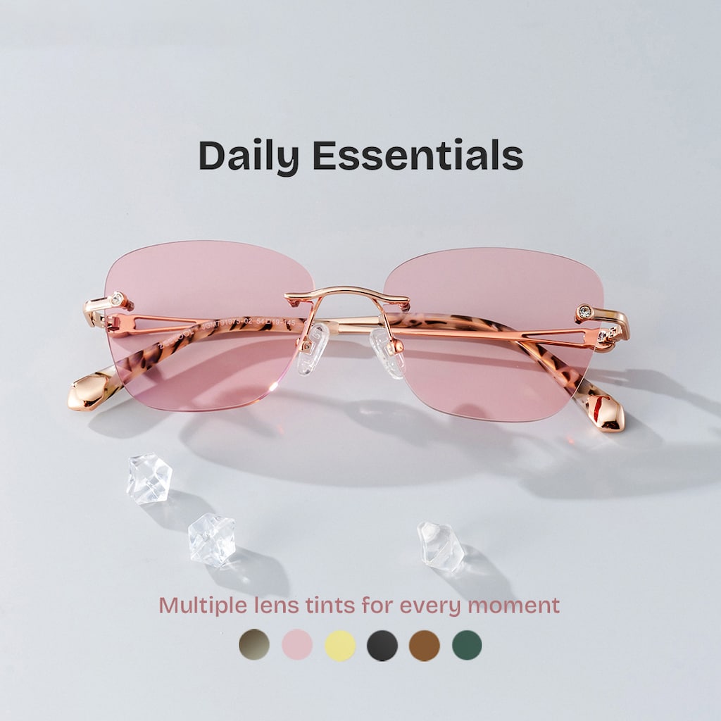 Seth Rectangle Rose Gold Glasses