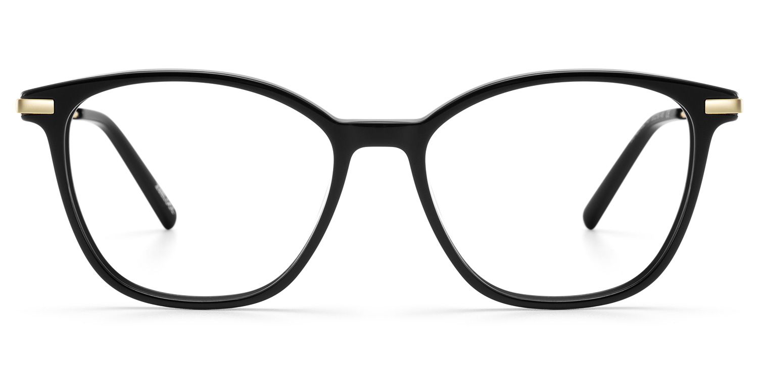 Zeelool Women's Cat eye Black Acetate Prescription Glasses