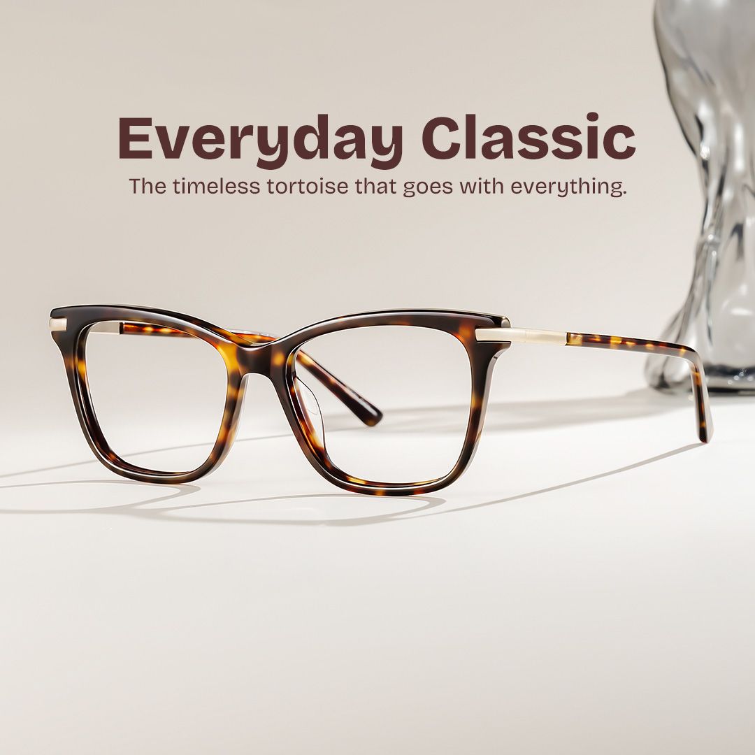 Eliot Tortoise Rectangle Mixed Frame Glasses for Women | ZEELOOL0