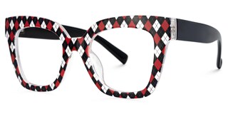 Malcolm Square Black-Red Checkered Glasses1