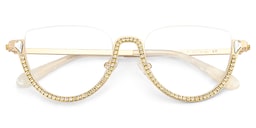 Sparkle Cateye Gold Glasses3