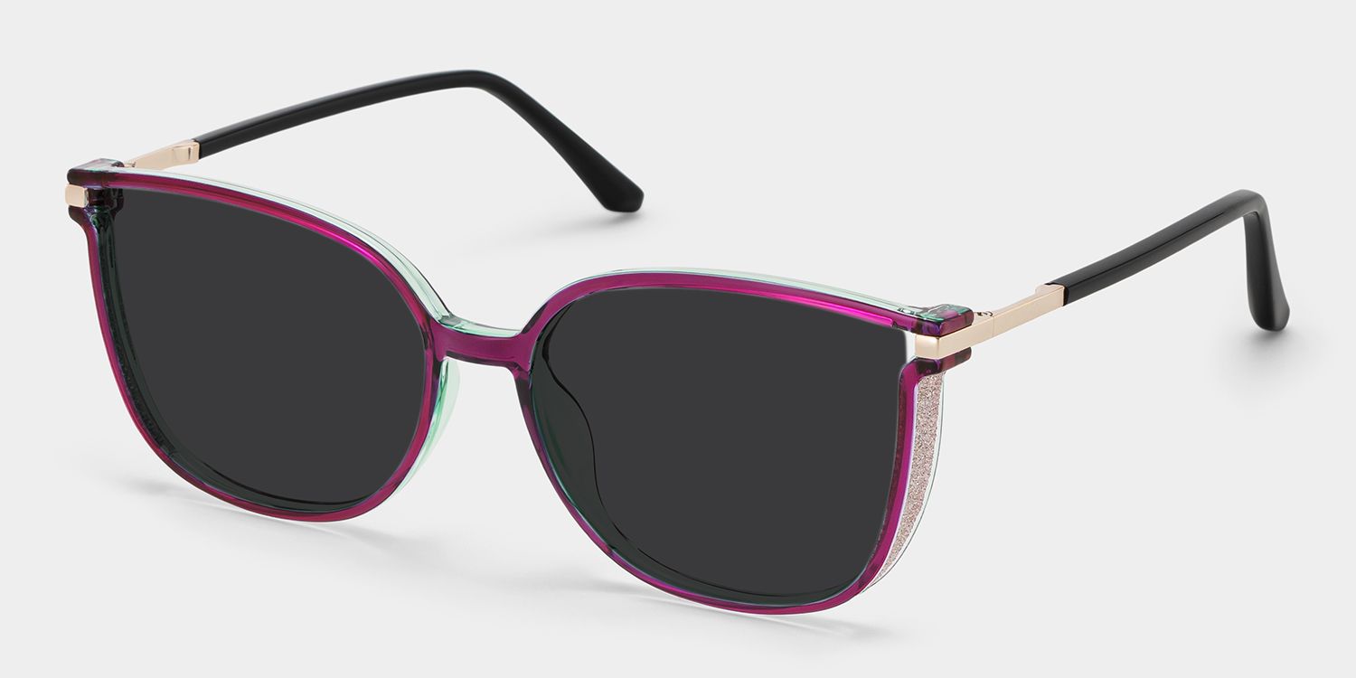 Rodz Square Purple Frame Sunglasses | ZEELOOL2