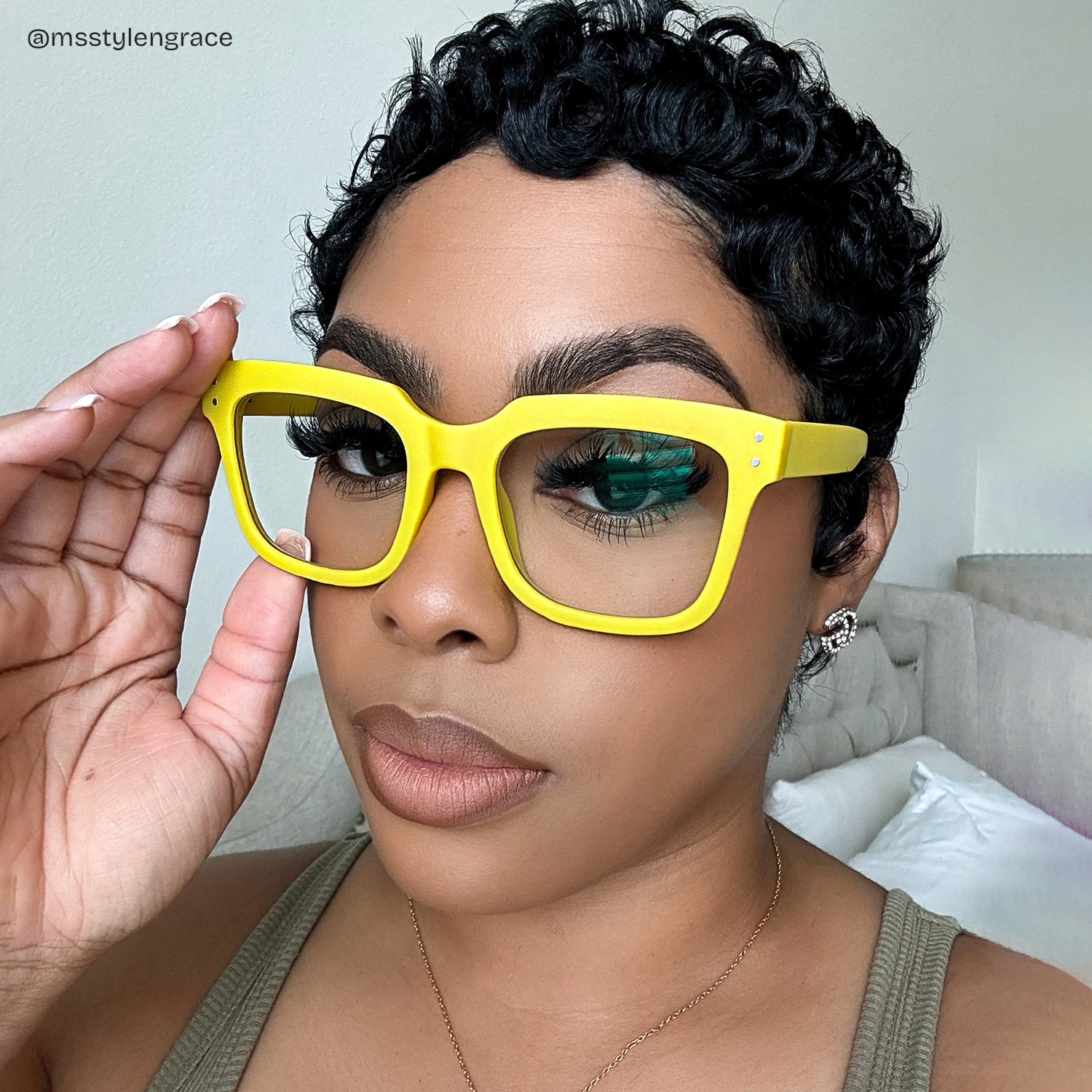 Liizbeett Square Yellow Frame Glasses | Zeelool Optical