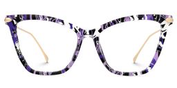 Hilary Butterfly Purple Striped Glasses0