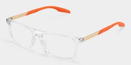 Active Rectangle Clear Orange Glasses3