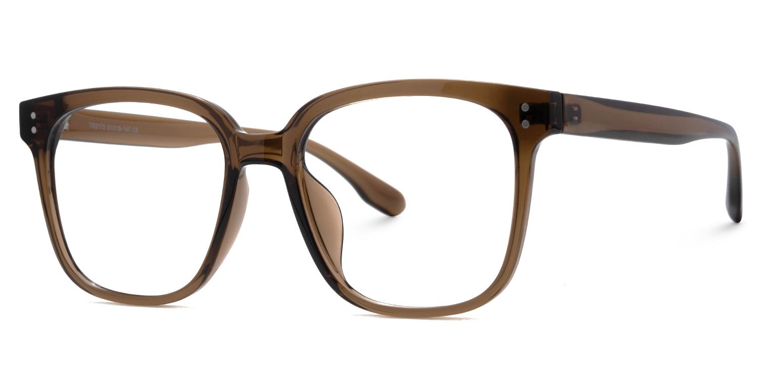 Oglesby Square Blue Light Blocking Glasses Brown Frame | Zeelool1