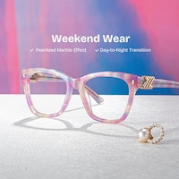Mae Square Purple Glasses0