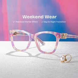 Mae Square Purple Glasses0