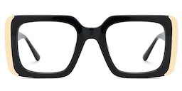Jesse Rectangle Black Glasses0