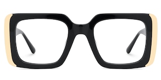Jesse Rectangle Black Glasses0