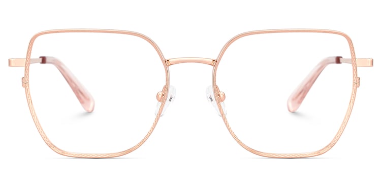 Fife Geometric Rose Gold Glasses