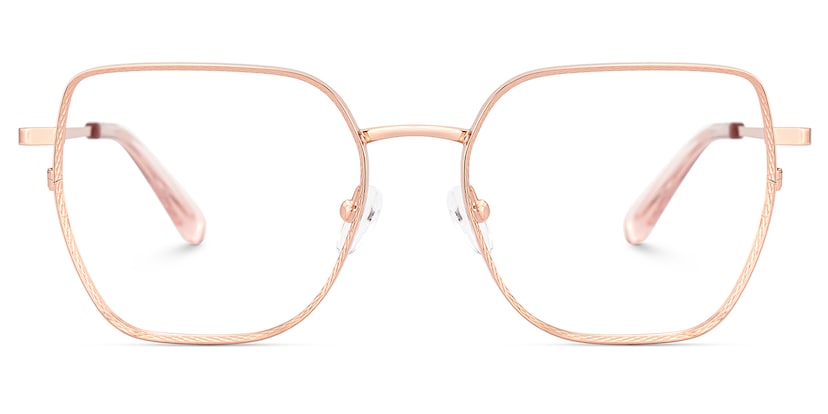 Fife Geometric Rose Gold Glasses