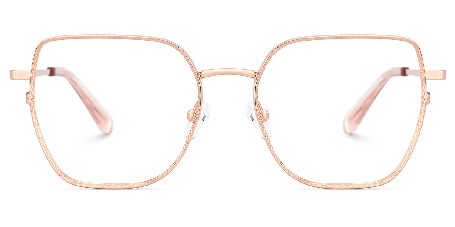 Fife Geometric Rose Gold Glasses