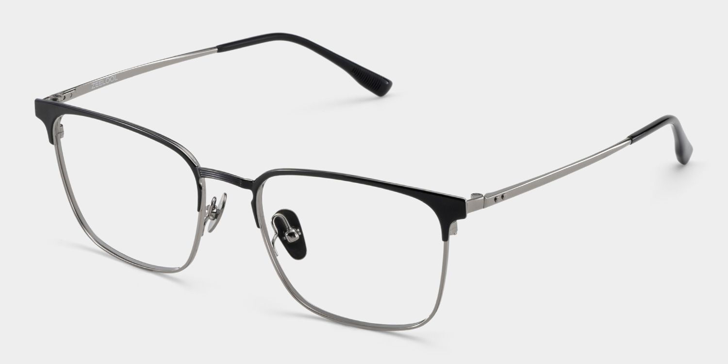 Browline Black Eyeglasses- Cole Titanium Frame Glasses5