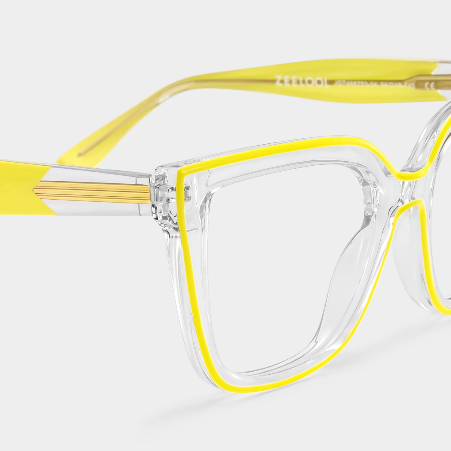 Mirta Square Yellow Glasses | Zeelool Glasses4