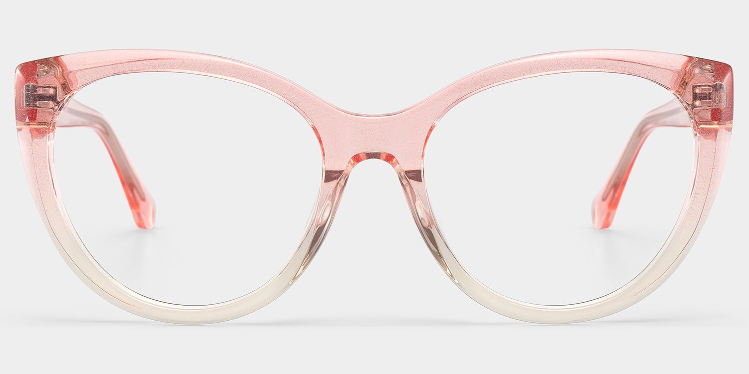Kiera Light Pink Glitter Cat Eye Glasses Frames | ZEELOOL1