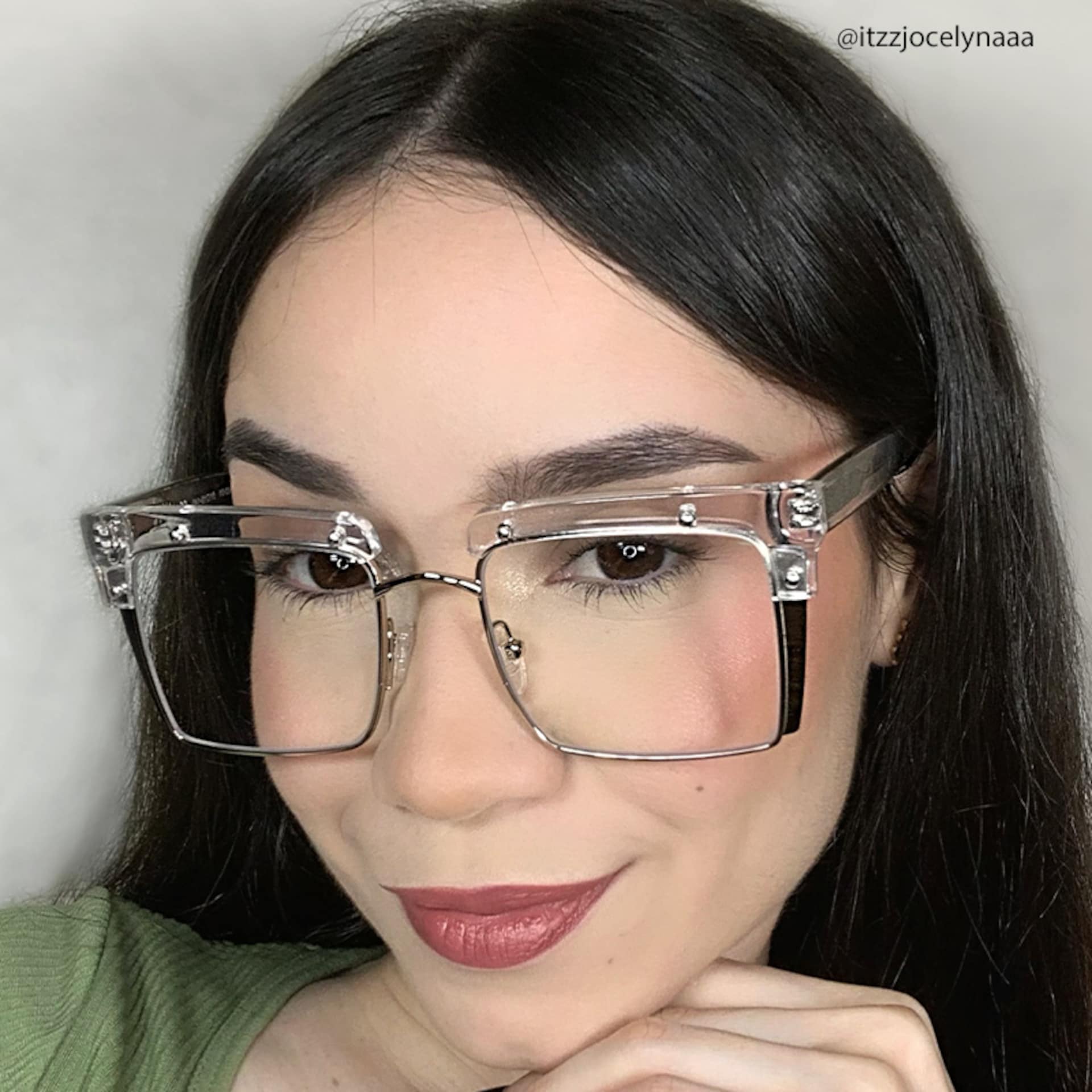 Kiana Square Crystal Frame Glasses | Zeelool Optical7