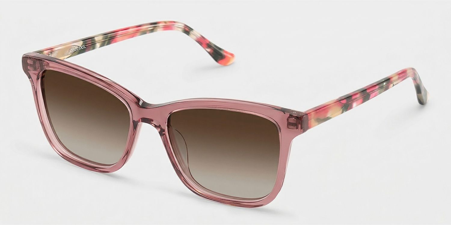 Faith Pink Rectangle Flower Eyeglasses for Women | ZEELOOL2