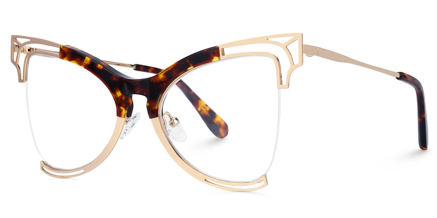 Phillisa Designer Eyeglasses in Butterfly Gold Frame1
