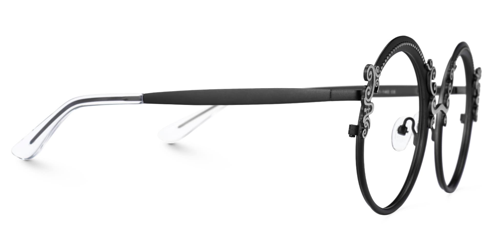 Nelida Designer Black Round Frame Glasses | Zeelool2