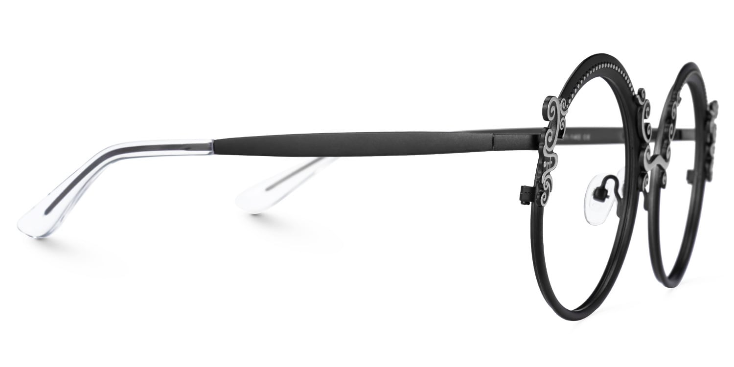 Nelida Round Black Glasses2